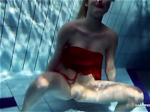 super hot light-haired Lucie French nubile in the pool