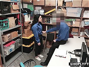 nubile Monica gets caught using a clever shoplifting trick